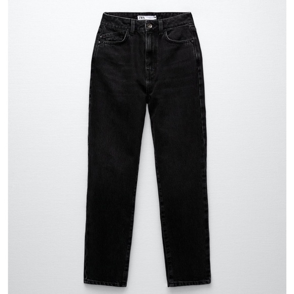 Zara Denim - Zara Z1975 Mom Fit High Rise Black Jeans Size US 4